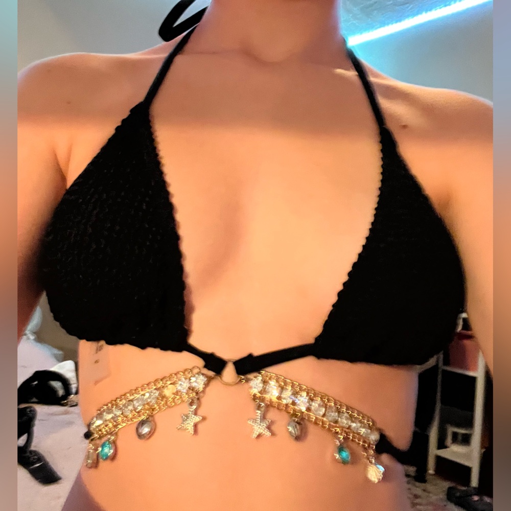 Black bathing suit, top and bottom